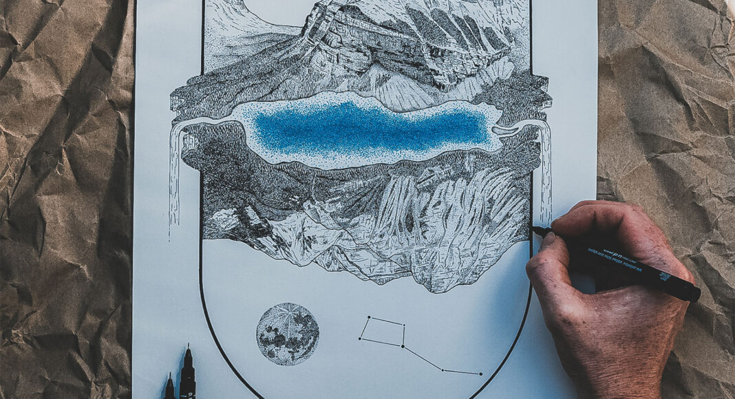 Jack Spowart maakt ‘artwork’ voor het Banff Mountain Festival